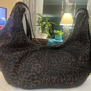 FRYE leather Leopard Print Hobo Bag